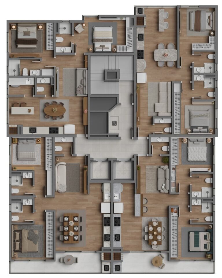 Planta Tipo 1 do Grace Bay Residence